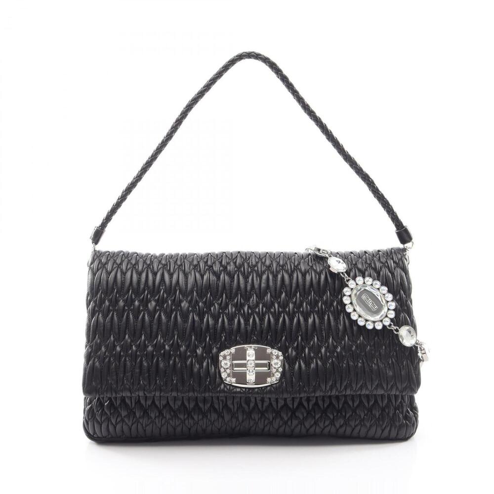 Miu Miu Miu NAPPA CRYSTAL Matelassé 2-Way Shoulder Bag/Handbag, Leather, Wome...